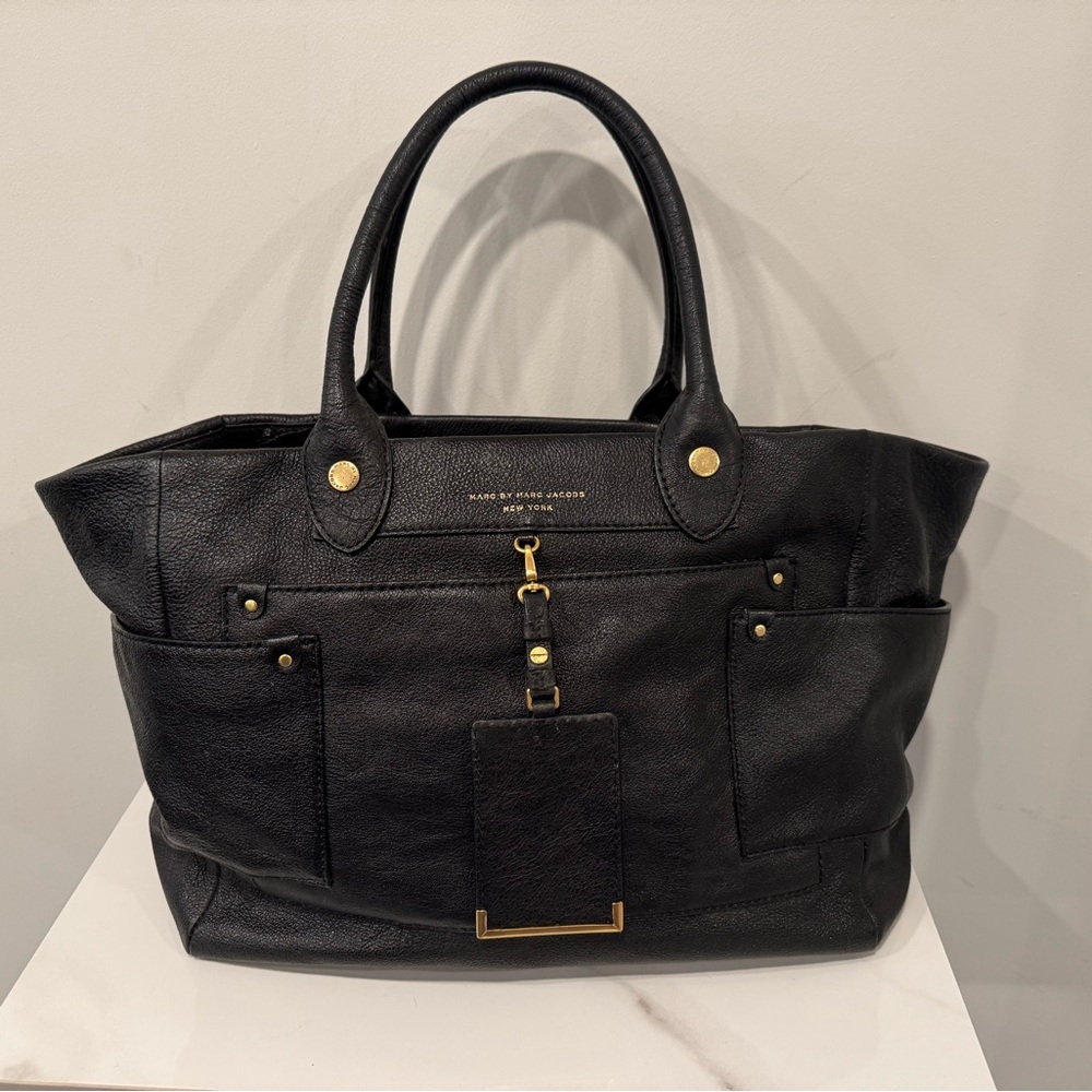 MARC by Marc Jacobs Black Leather Tote Bag - Picture 2 of 13